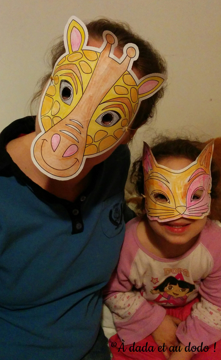 Masque de girafe et de chat